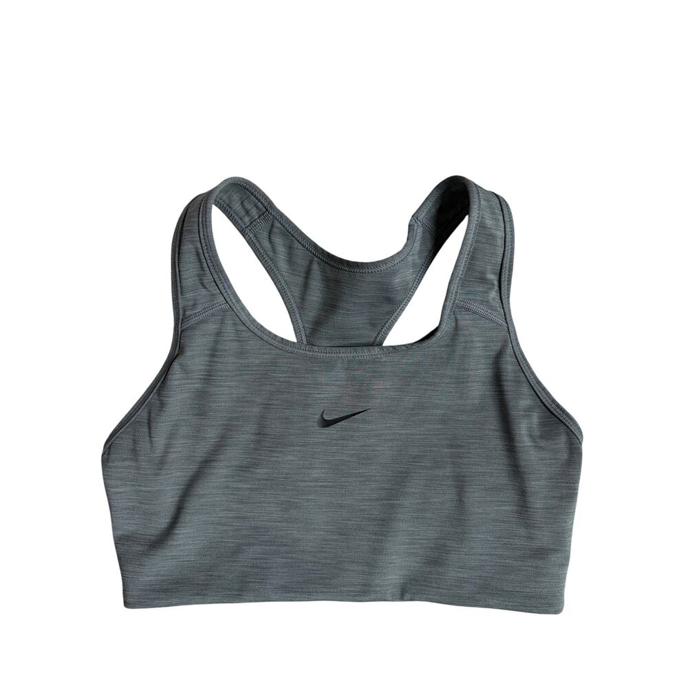 Nike Women's Swoosh Medium-Support Sports Bra (Green / Gray) - M